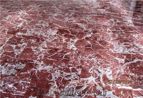 Pink and Red Marble Blocks from Albania