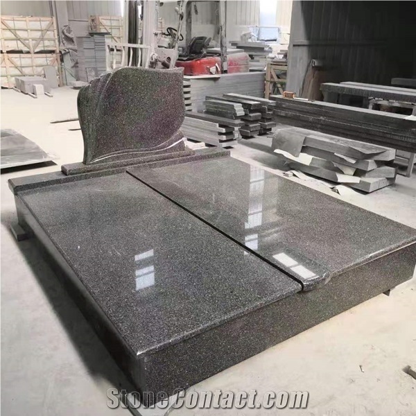China Snowflake Green Granite Double Monuments