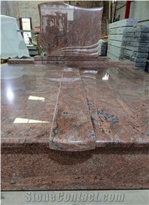 Multicolor Red Granite Double Monuments Headstones