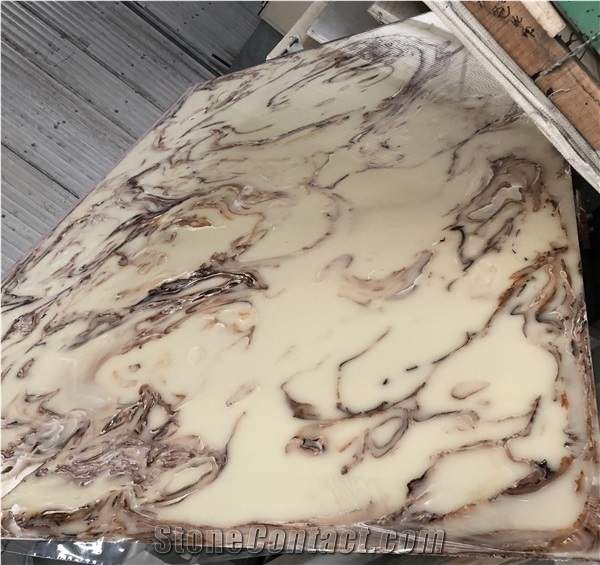 Beige Onyx Artificial Marble Slabs