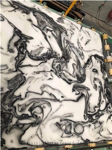 Semi-White Onyx Artificial Marble Slabs