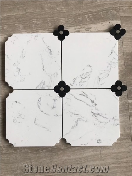 Persia Grey Marble Mosaic Tiles with White Marble