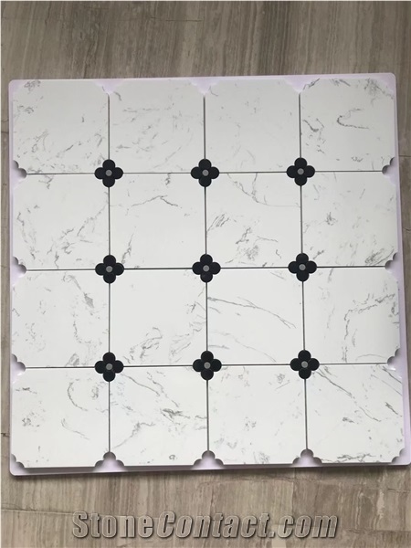 Persia Grey Marble Mosaic Tiles with White Marble