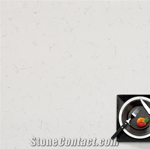 Carrara White Quartz Slabs 2cm
