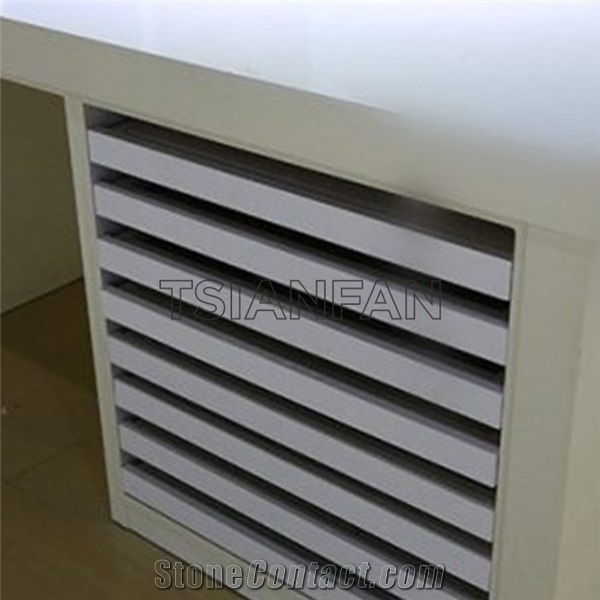Hardwood Flooring Sample Display Rack Marble Drawer Stand