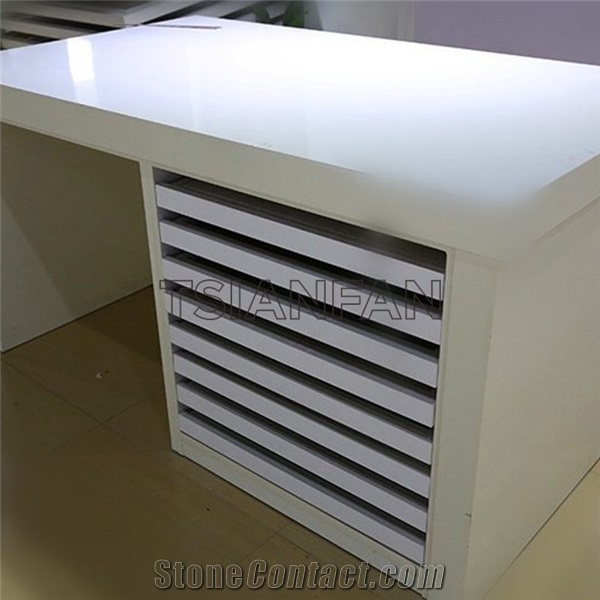 Hardwood Flooring Sample Display Rack Marble Drawer Stand