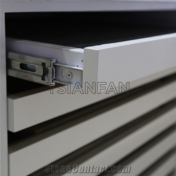 Hardwood Flooring Sample Display Rack Marble Drawer Stand