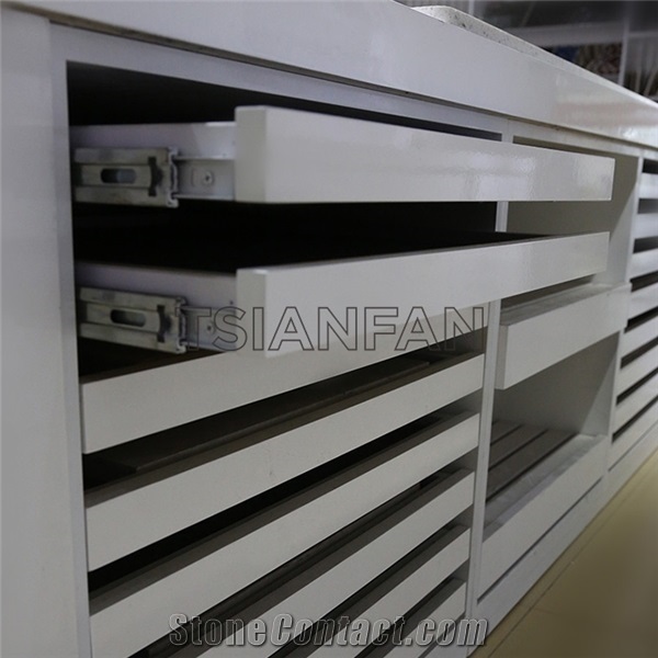 Hardwood Flooring Sample Display Rack Marble Drawer Stand