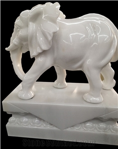 Craft Carving Onyx Small Elephant Table Sculpture