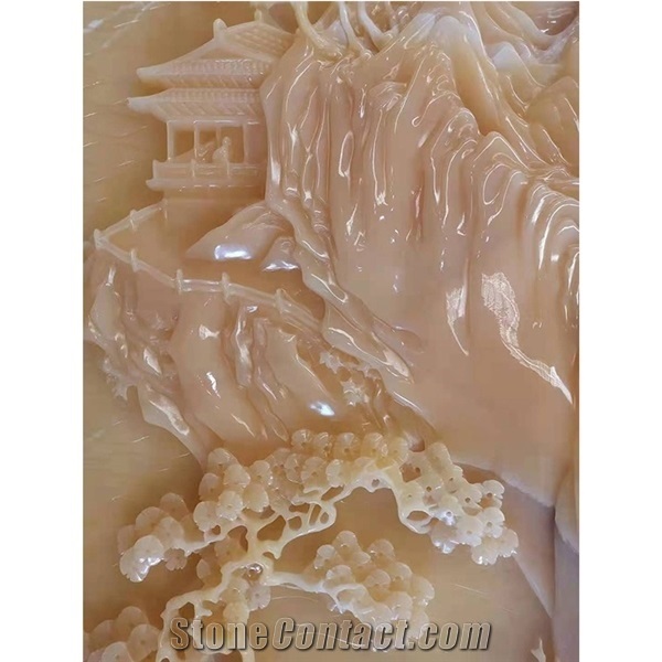 Luxury Pure Onyx Wall Statue Mural Sculpture Wall Relief
