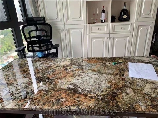 Brazil Shangri La Multicolor Polished Prefab Countertops