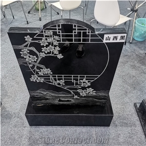 China Shanxi Black Granite Polished  Headstones