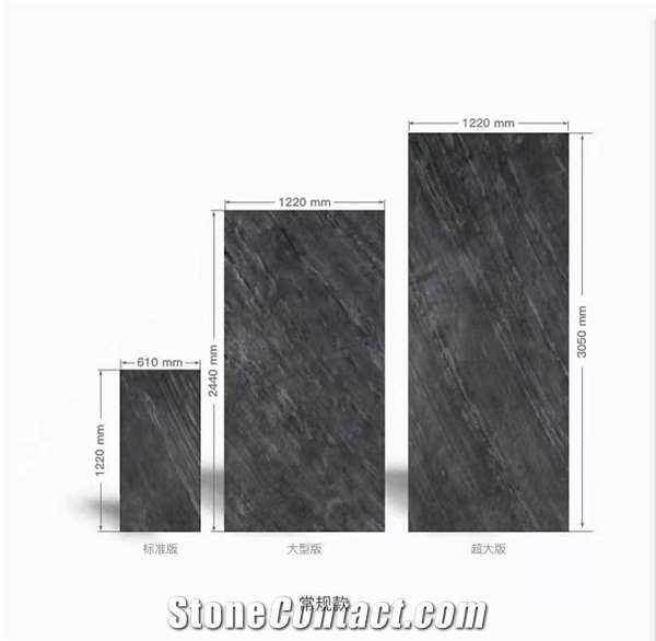 G0801 Black Schist Brushed 3mm Ultrathin Recombination Slabs