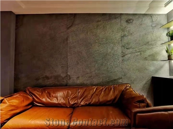 G0818 Silver Schist Brushed Ultrathin Wall Covering Slabs