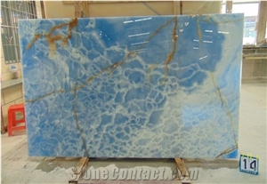 Iran Dark Bule Onyx Polished Wall Slabs & Floor Tiles