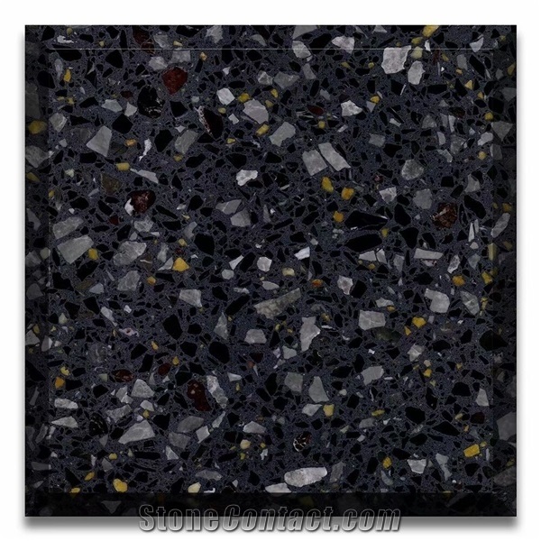 Black Terrazzo Tiles Dark Grey Terrazzo Floor Tiles