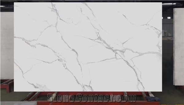 Calacatta White Nano Stone Crystallized Glass Stones Slabs