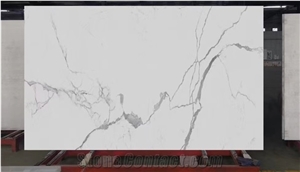 Calacatta White Nano Stone Crystallized Glass Stones Slabs