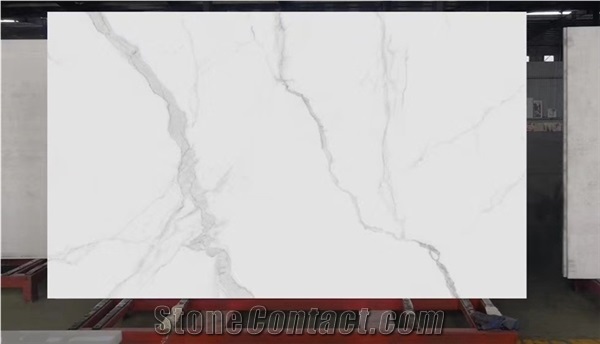 Calacatta White Nano Stone Crystallized Glass Stones Slabs