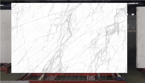 Calacatta White Nano Stone Crystallized Glass Stones Slabs
