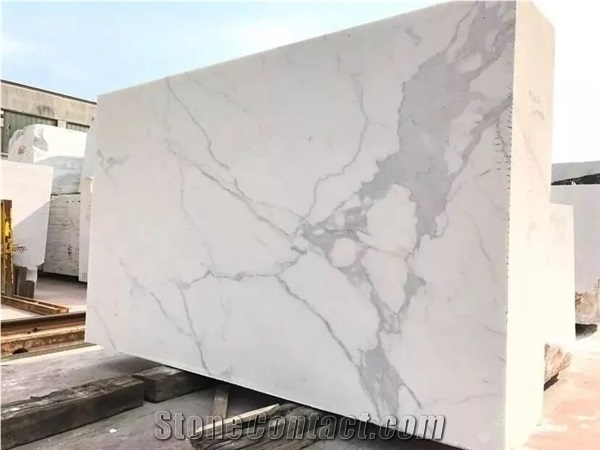 Statuario White Calacatta White Marble Stairs & Steps
