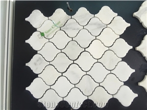 Carrara White Marble Arabesque Lantern Mosaic Tile