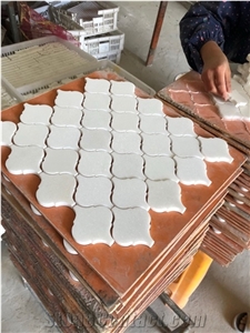 Thassos White Marble 3" Lantern(Arabesque) Mosaic Tile