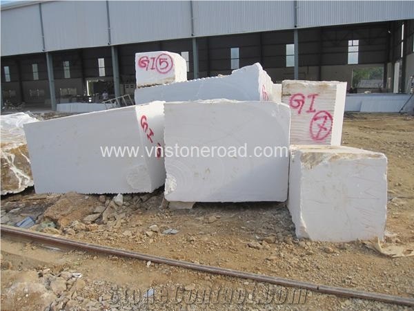 Pure White Marble Block, Viet Nam White Marble