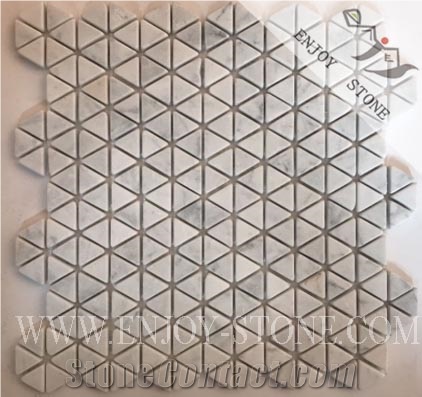 Carrara White and Crystal White Marble Mosaic