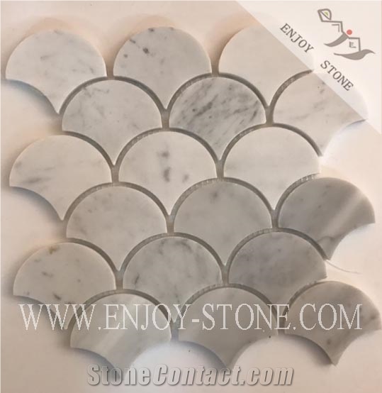Carrara White and Crystal White Marble Mosaic