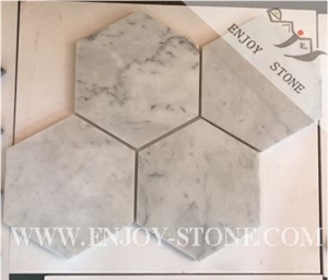 Carrara White Marble Wall Cladding Mosaic Pattern