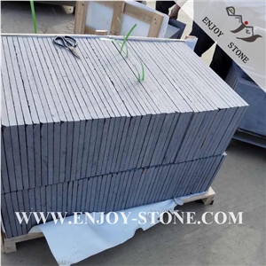 Flamed / Exfoliated Black Basalt Cut to Size Tiles