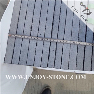 Flamed / Exfoliated Black Basalt Cut to Size Tiles