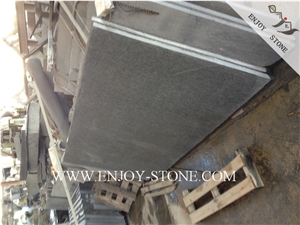 Flamed / Exfoliated Raven Black G684 Slabs, Large Size Tiles