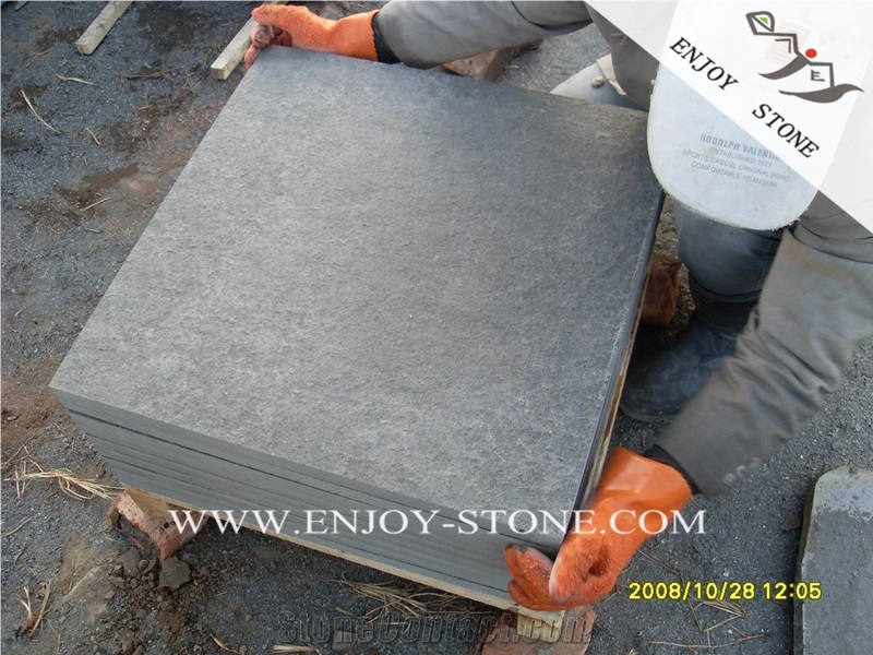 Mongolia Black Basalt Flamed Tile