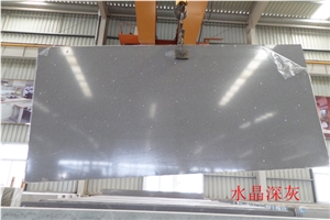 High Gloss Quartz Crystal White Slab Tile
