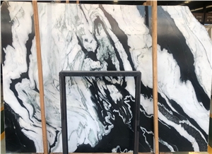 Chinese Panda White Marble Bookmatch Slab For Wall Chinese Panda White Marble Bookmatch Slab For Wall