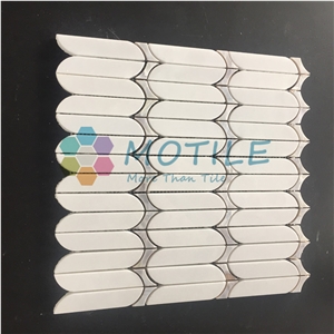 Thassos White Wth Mother Pearl Of Shell Marble Mosaic Tile