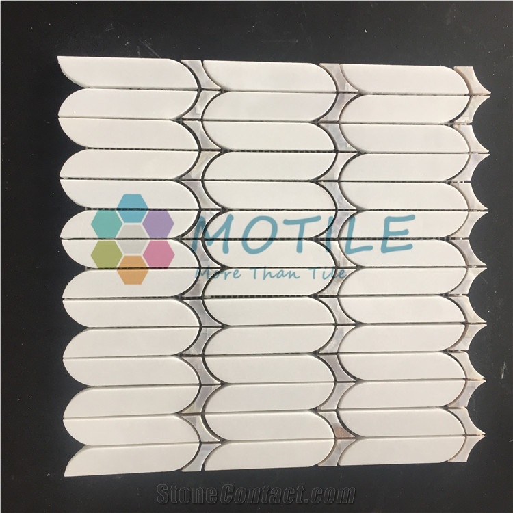 Thassos White Wth Mother Pearl Of Shell Marble Mosaic Tile