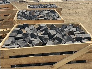 Black Basalt Split Cube Stone, Cobblestone