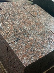 Rosso Santiago Granite Pavers, Flamed Red Granite Paving Tiles