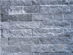 Black Split Ledge Marble Stone Wall