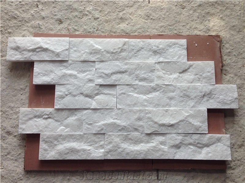 Hanphar - Milky White Split Marble Stone Wall Ledge Stone