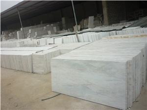 Milky White Wooden Vein Polished Stone Slabs & Tiles