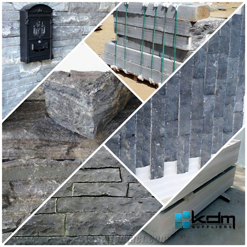 Monsoon Black Quartzite (Silver Pearl) Ledge Stone