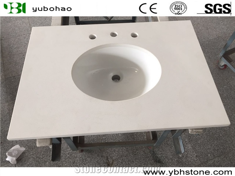 Aran White/Polished Marble Vanity Top for Bathroom