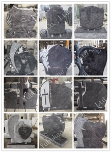 Bahama Blue/Polished Granite Singletombstone