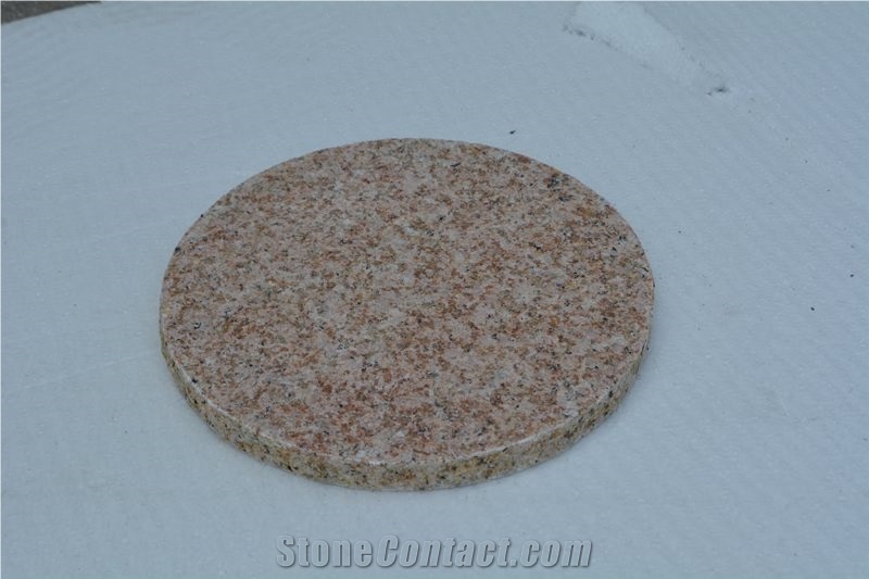 Beige Granite Round Cleft Flagstone Step Pavers