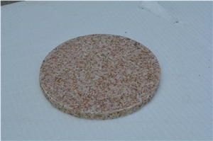 Beige Granite Round Cleft Flagstone Step Pavers