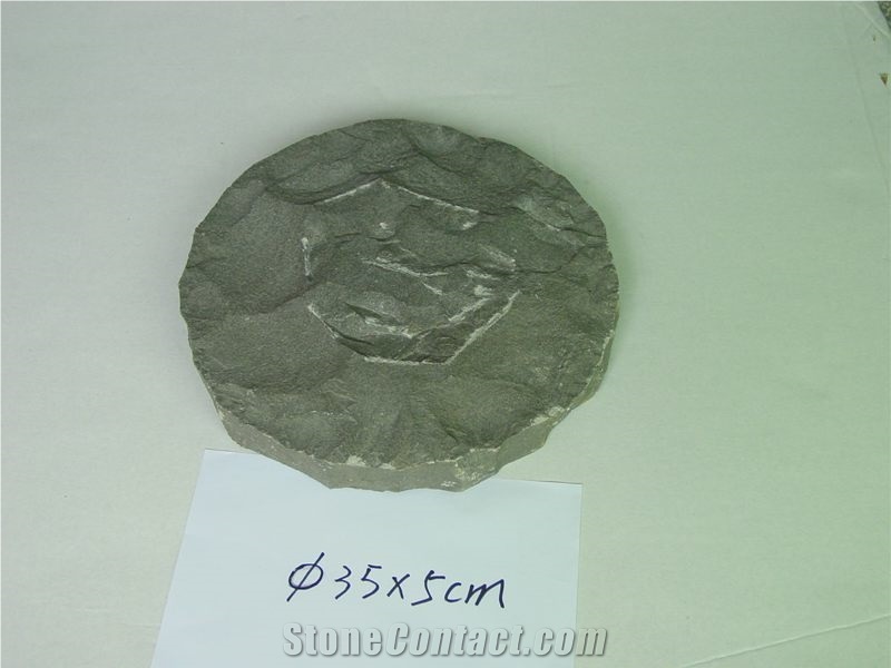 Beige Granite Round Cleft Flagstone Step Pavers